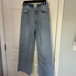 Princess Polly Light Blue Flare Jeans